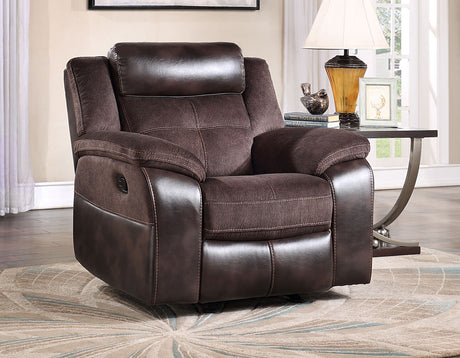 Pueblo Coffee Fabric/Leatherette 3-Piece Reclining Living Room Set from Steve Silver - Luna Furniture