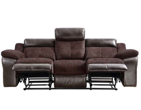 Pueblo Coffee Fabric/Leatherette 3-Piece Reclining Living Room Set from Steve Silver - Luna Furniture