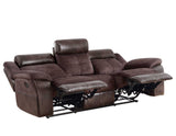 Pueblo Coffee Fabric/Leatherette 3-Piece Reclining Living Room Set from Steve Silver - Luna Furniture