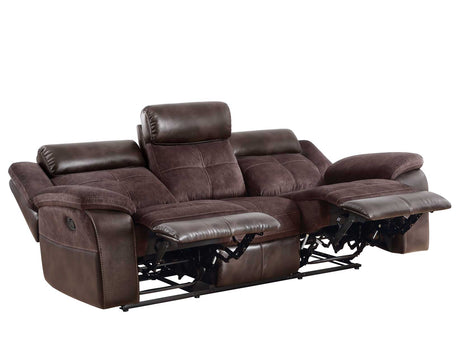 Pueblo Coffee Fabric/Leatherette 3-Piece Reclining Living Room Set from Steve Silver - Luna Furniture