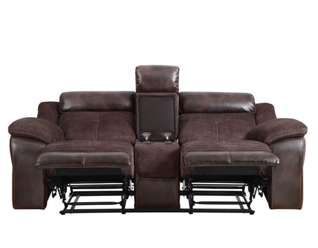 Pueblo Coffee Fabric/Leatherette 3-Piece Reclining Living Room Set from Steve Silver - Luna Furniture