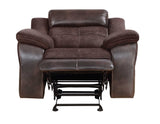 Pueblo Coffee Fabric/Leatherette 3-Piece Reclining Living Room Set from Steve Silver - Luna Furniture