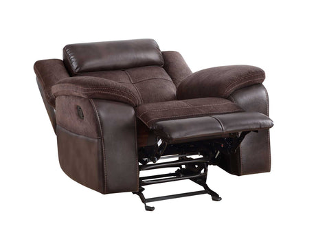 Pueblo Coffee Fabric/Leatherette 3-Piece Reclining Living Room Set from Steve Silver - Luna Furniture