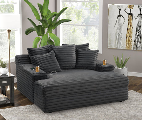 Puffy Charcoal Oversized Chaise Lounge from Happy Homes - Luna Furniture