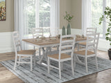 Purlaney Dining Table and 6 Chairs in Antique White/Natural from Ashley Furniture - Luna Furniture