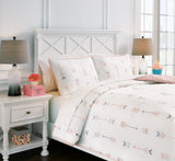 Lexann Pink/White/Gray Full Comforter Set from Ashley - Luna Furniture