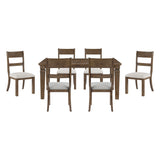 Quinn Light Brown/Light Gray 7-Piece 84" Extendable Dining Set from Homelegance - Luna Furniture