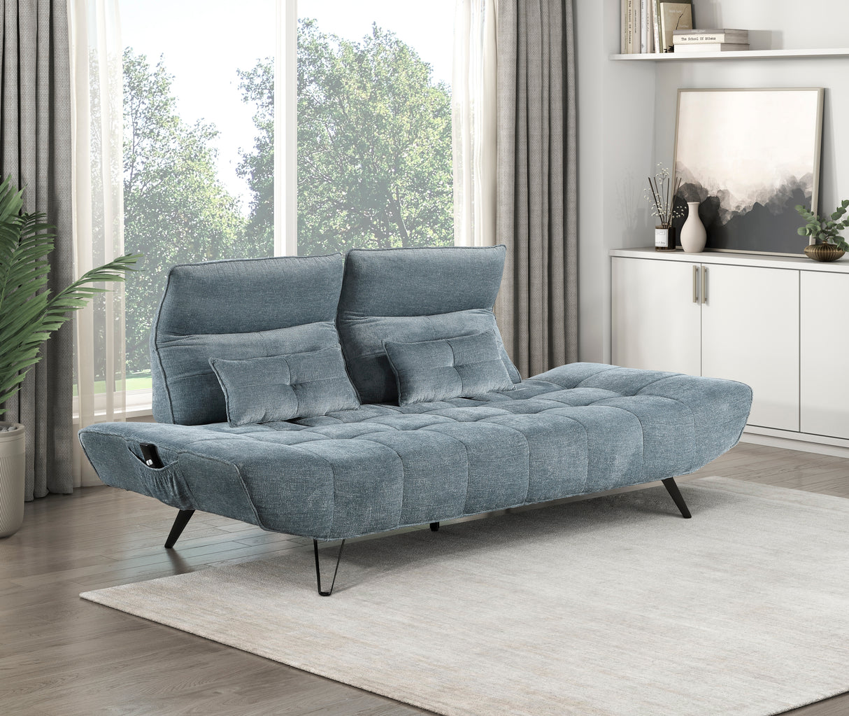 9556BUE-3PW Sofa with Power Adjustable Seat Depth and Manual Adjustable Headrests from Homelegance - Luna Furniture