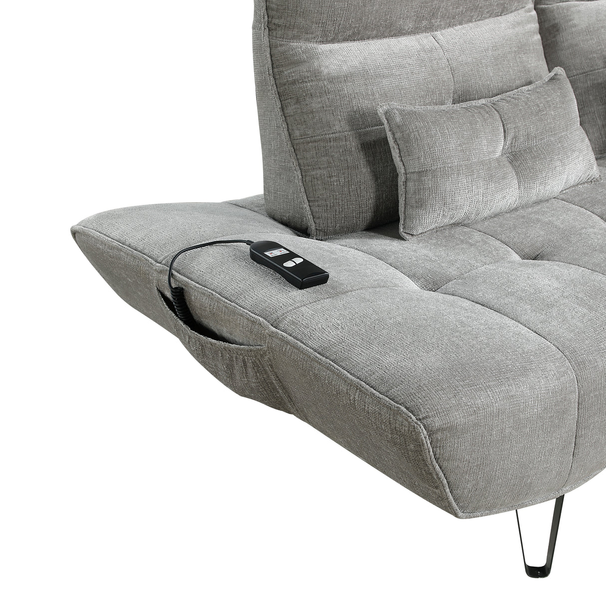 Quonsett Gray Sofa with Power Adjustable Seat from Homelegance - Luna Furniture