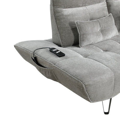 Quonsett Gray Sofa with Power Adjustable Seat from Homelegance - Luna Furniture