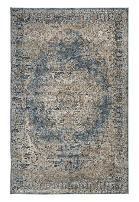 South Blue/Beige 8' x 10' Rug from Ashley Furniture - Luna Furniture