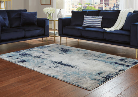 Leonelle Cream/Blue/Gray Large Rug from Ashley Furniture - Luna Furniture
