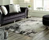 Zekeman Black/Cream/Gray Large Rug from Ashley Furniture - Luna Furniture