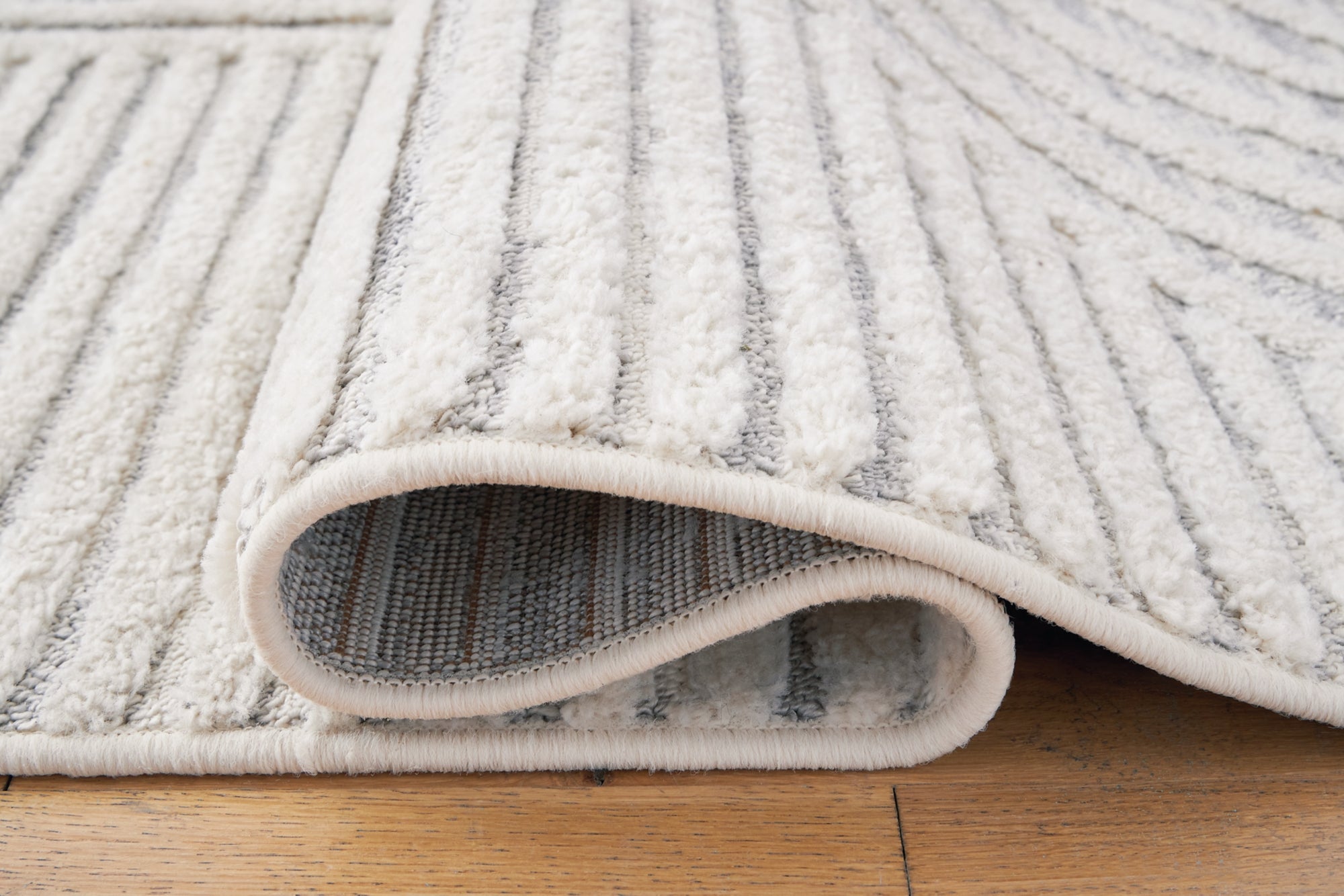 クリーム色 羊毛ラグ 約190cm x 80cm Lambworth Gray/Cream Medium Rug – Luna Furniture