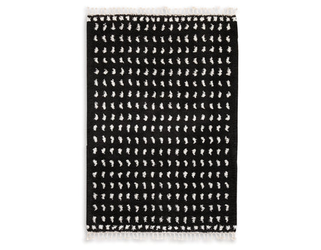 Minston Black/White 5' x 7' Rug from Ashley Furniture - Luna Furniture