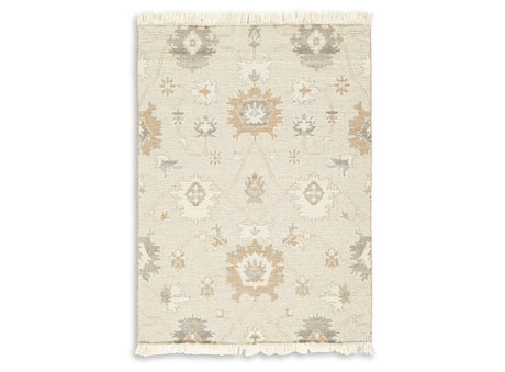Calkin Linen/Gray/Caramel 5' x 7' Rug from Ashley - Luna Furniture