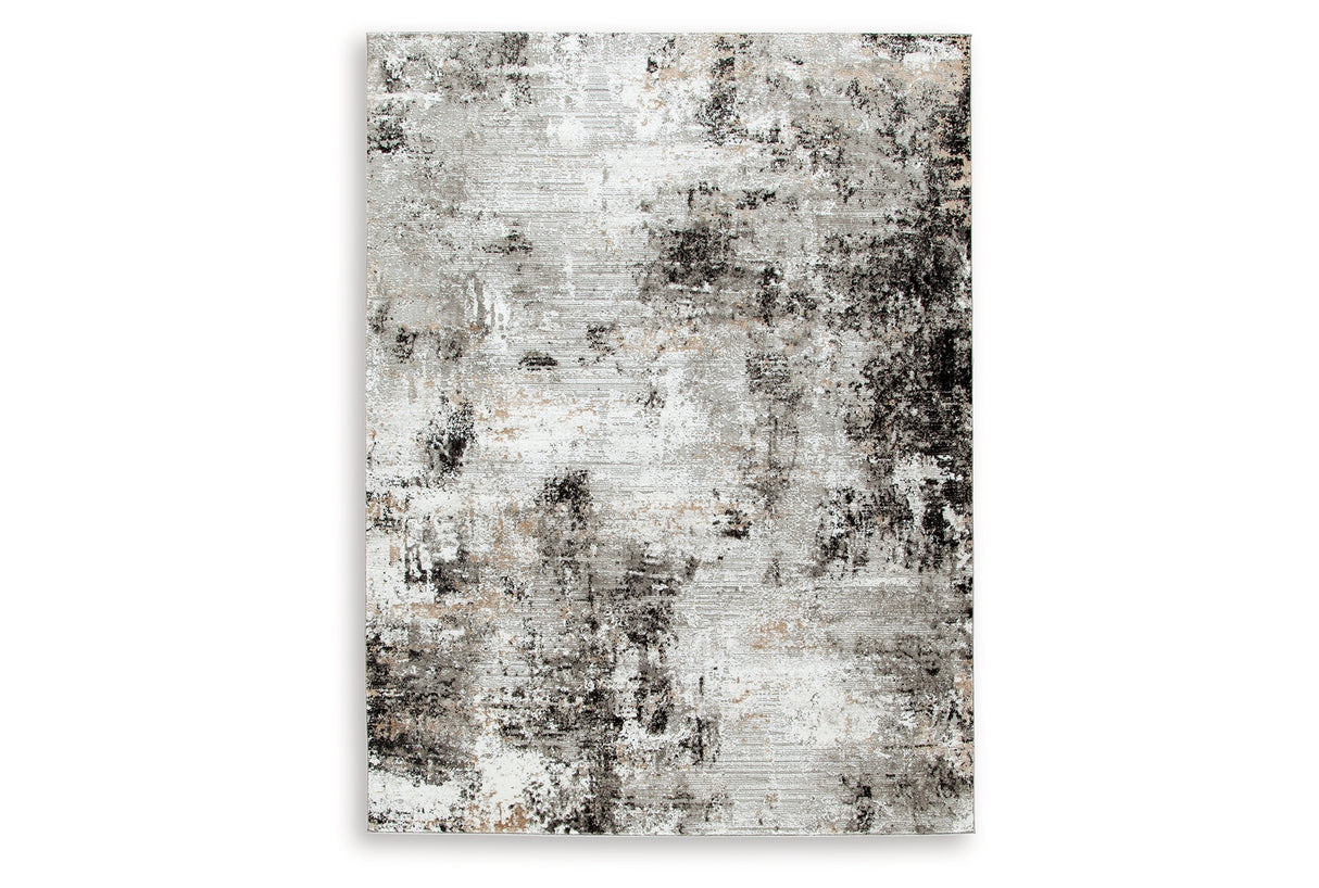 Langwell Black/Gray/White Medium Rug from Ashley - Luna Furniture