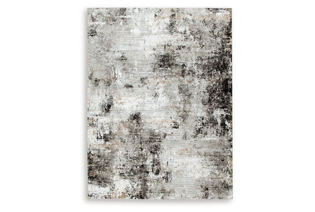 Langwell Black/Gray/White Extra Large Rug from Ashley Furniture - Luna Furniture