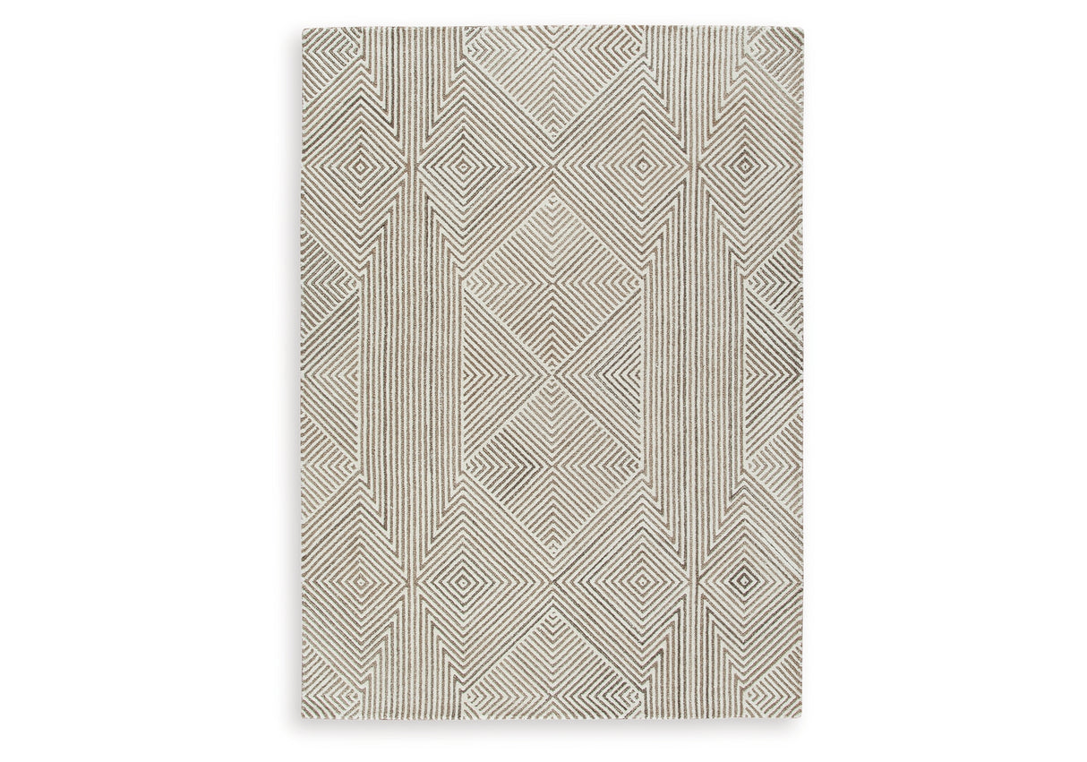 Jadott Beige/Brown Medium Rug from Ashley Furniture - Luna Furniture