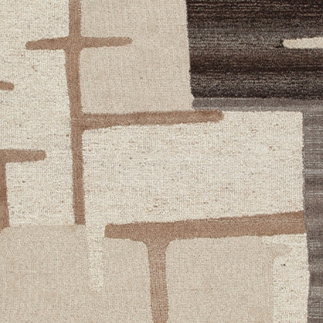 Kencher Beige/Brown Large Rug from Ashley Furniture - Luna Furniture