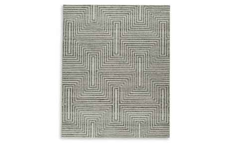 Jossen Ivory/Gray Large Rug from Ashley Furniture - Luna Furniture