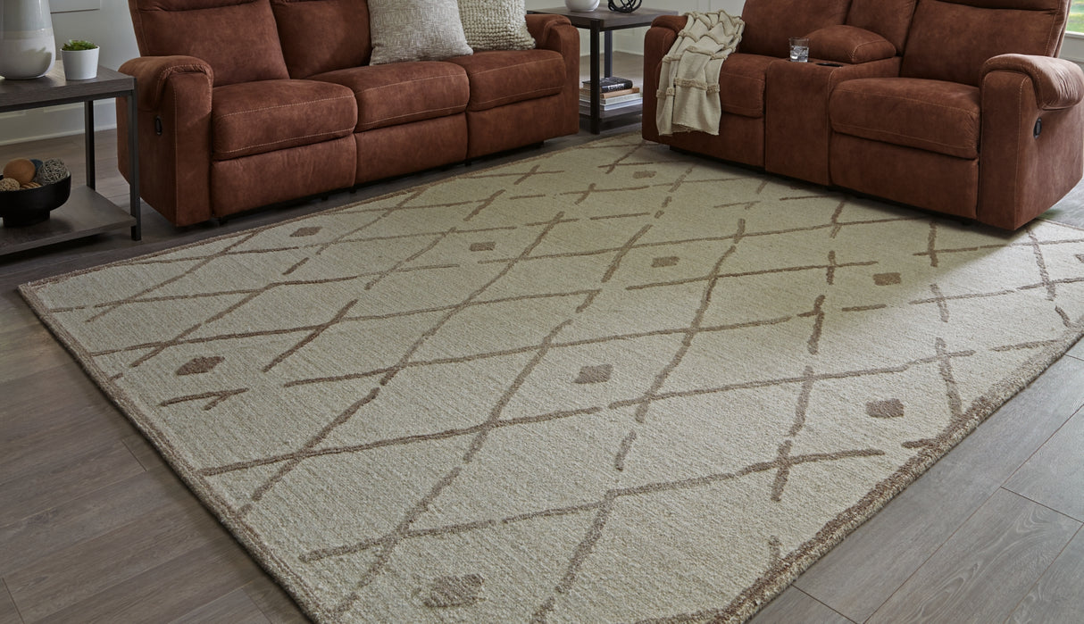 Guyford Beige/Brown Large Rug from Ashley Furniture - Luna Furniture