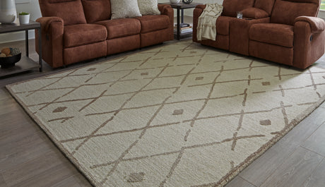 Guyford Beige/Brown Large Rug from Ashley Furniture - Luna Furniture