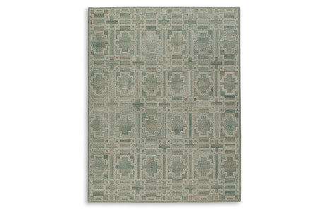 Jossland Green/Ivory Large Rug from Ashley Furniture - Luna Furniture