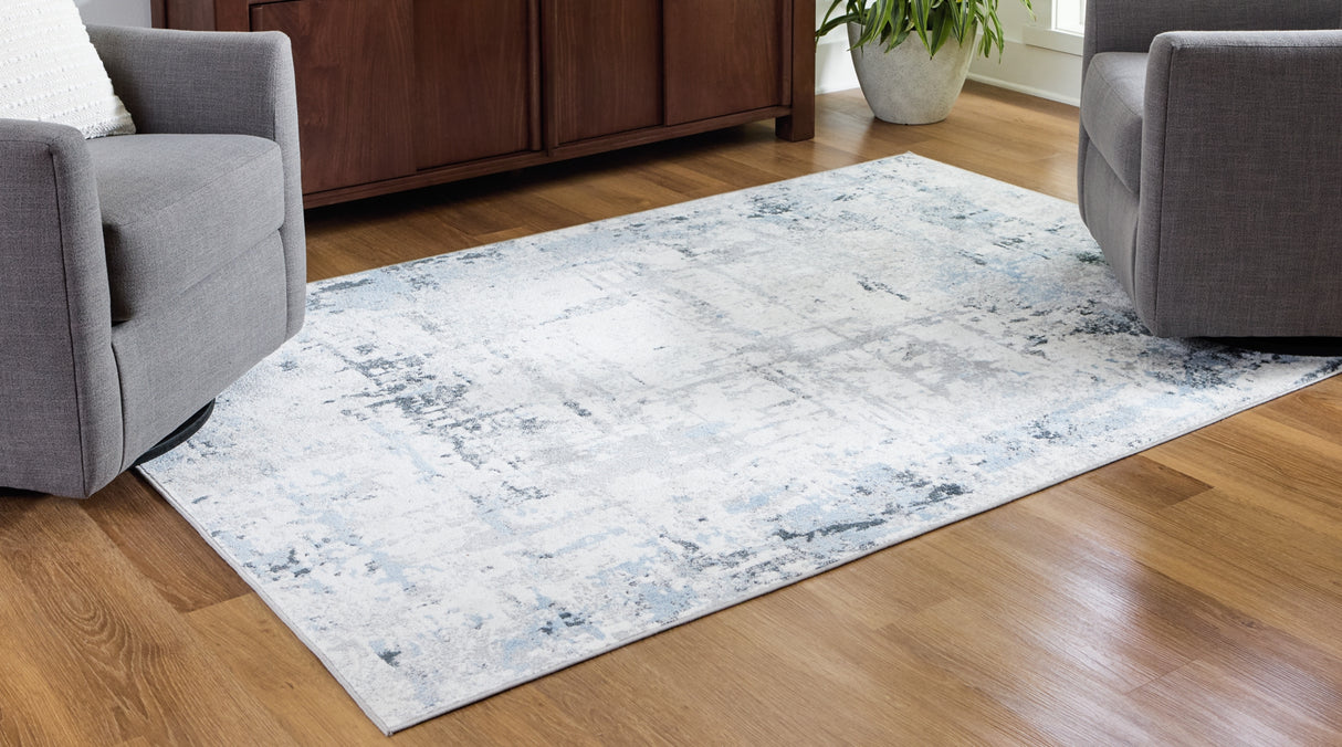 Emertonly Blue/White/Gray Medium Rug from Ashley Furniture - Luna Furniture