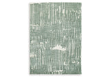Cayworth Teal/White Large Rug from Ashley Furniture - Luna Furniture