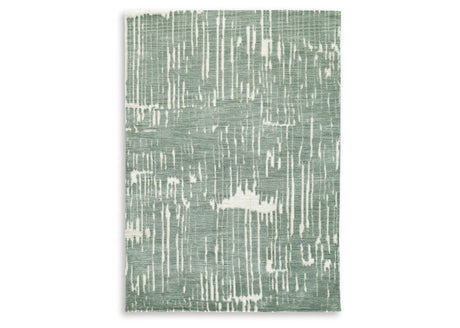 Cayworth Teal/White Medium Rug from Ashley - Luna Furniture