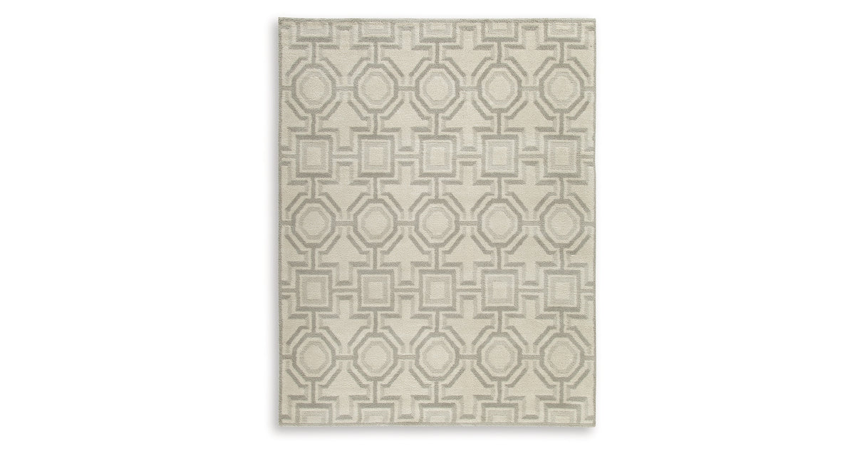 Maconville Ivory/Gray Large Rug from Ashley Furniture - Luna Furniture