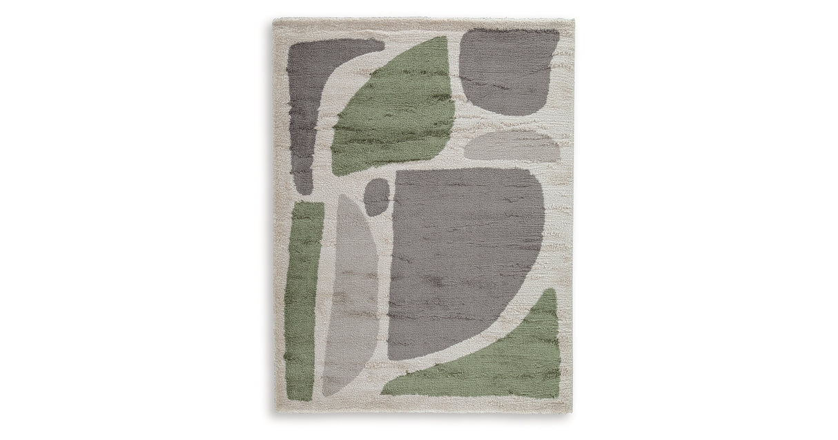 Anburgh Green/Gray/Ivory Large Rug from Ashley - Luna Furniture