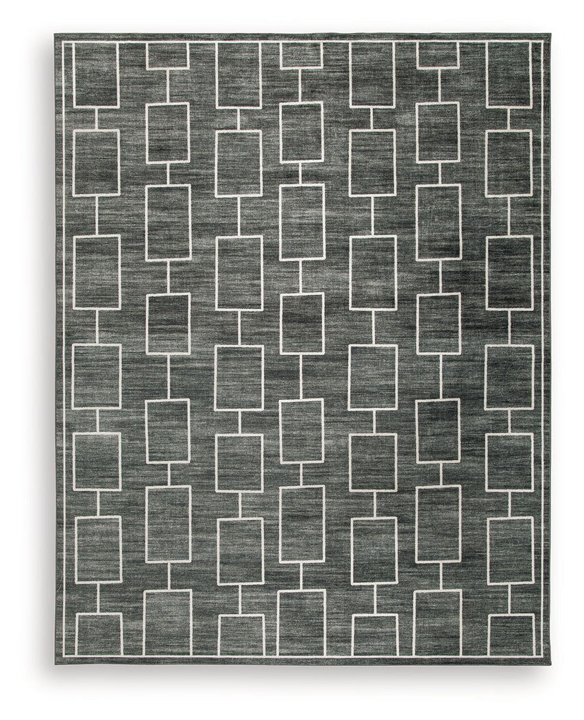 Elderland Black/Gray Washable Large Rug from Ashley Furniture - Luna Furniture