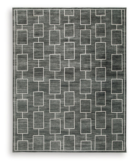 Elderland Black/Gray Washable Large Rug from Ashley - Luna Furniture