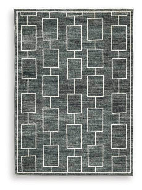 Elderland Black/Gray Washable Medium Rug from Ashley - Luna Furniture