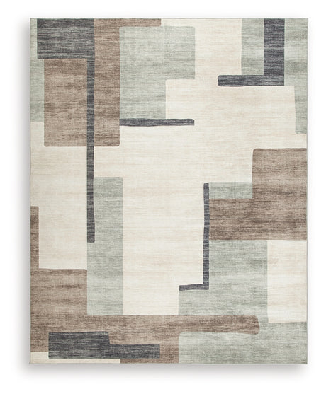 Larkport Cream/Brown/Gray Washable Large Rug from Ashley Furniture - Luna Furniture