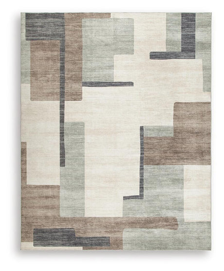 Larkport Cream/Brown/Gray Washable Large Rug from Ashley Furniture - Luna Furniture