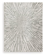 Verland Gray/White Washable Large Rug from Ashley Furniture - Luna Furniture