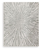 Verland Gray/White Washable Large Rug from Ashley Furniture - Luna Furniture
