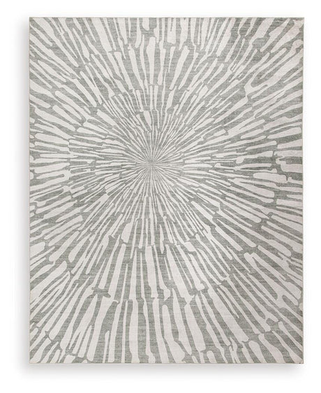Verland Gray/White Washable Large Rug from Ashley - Luna Furniture