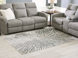 Verland Gray/White Washable Medium Rug from Ashley Furniture - Luna Furniture