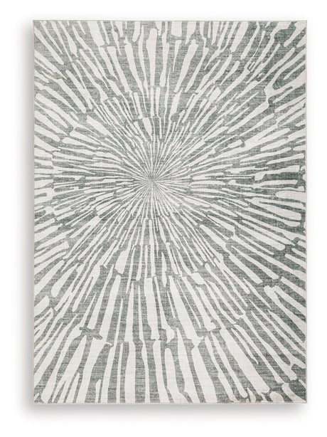 Verland Gray/White Washable Medium Rug from Ashley - Luna Furniture