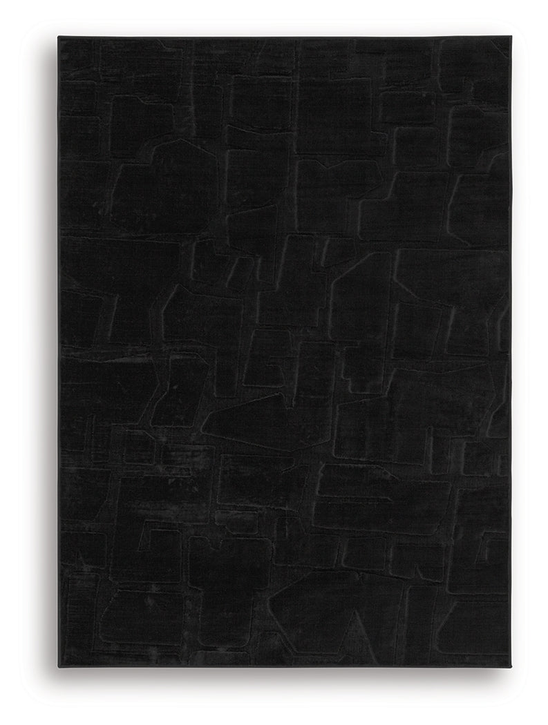 Gibbswell Black Washable Medium Rug from Ashley Furniture - Luna Furniture