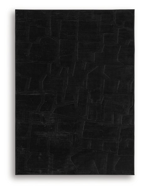 Gibbswell Black Washable Medium Rug from Ashley Furniture - Luna Furniture