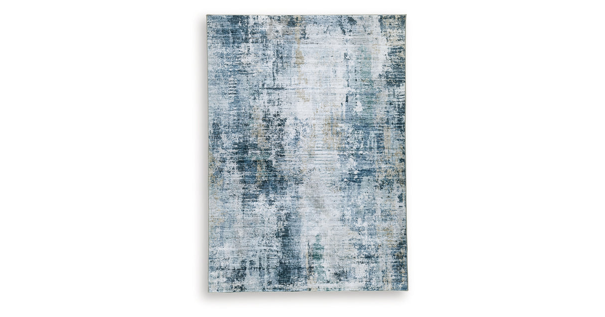 Arlenmont Blue/White/Brown Medium Rug from Ashley - Luna Furniture
