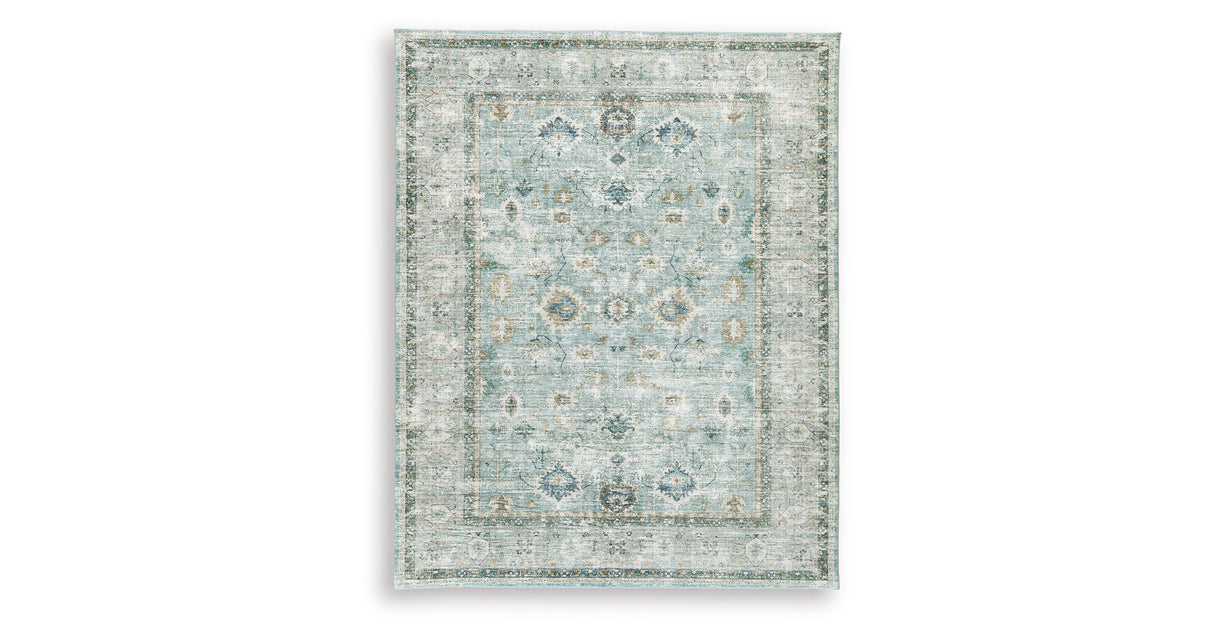 Ladstoney Teal/Beige/Ochre Large Rug from Ashley Furniture - Luna Furniture