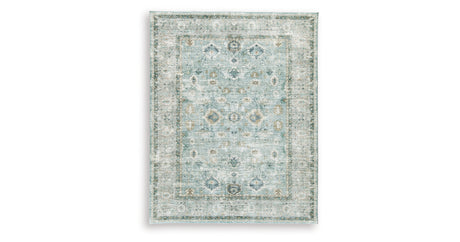 Ladstoney Teal/Beige/Ochre Large Rug from Ashley Furniture - Luna Furniture