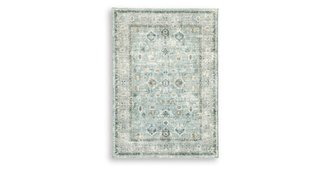 Ladstoney Teal/Beige/Ochre Medium Rug from Ashley Furniture - Luna Furniture