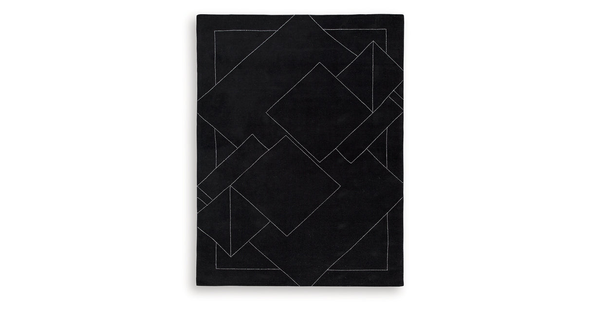 Marav Black/White Large Rug from Ashley Furniture - Luna Furniture
